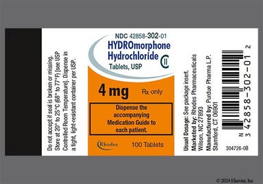 Yellow Round P And 4 - Hydromorphone Hydrochloride 4mg Tablet