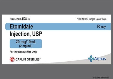 colorless - Etomidate 20mg/10mL Solution for Injection