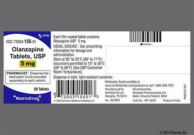 White Round Cl 40 - Olanzapine 5mg Tablet