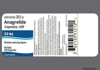 White Ce 55 - Anagrelide Hydrochloride 0.5mg Capsule