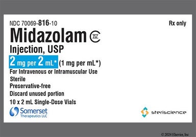 yellow - Midazolam Hydrochloride 2mg/2mL Solution for Injection