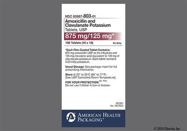 White Oblong 3 2 - Amoxicillin/Clavulanate Potassium 875mg-125mg Tablet