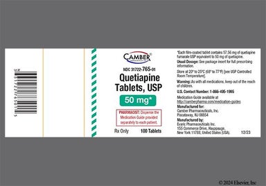 White Round 47 And I - Quetiapine Fumarate 50mg Tablet