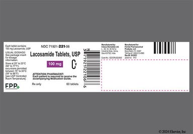 Yellow Oval I74 - Lacosamide 100mg Tablet