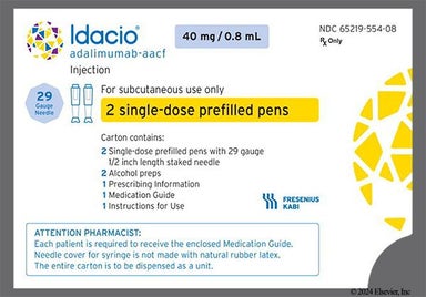 Yellow Not applicable - Idacio 40mg/0.8mL Pre-Filled Pen Solution for Injection