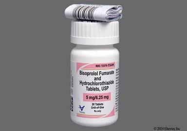 Pink Round 114 - Bisoprolol Fumarate/Hydrochlorothiazide 5mg-6.25mg Tablet
