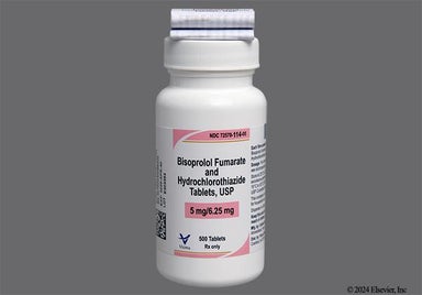 Pink Round 114 - Bisoprolol Fumarate/Hydrochlorothiazide 5mg-6.25mg Tablet