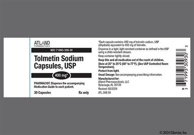 Blue Capsule R 26 - Tolmetin Sodium 400mg Capsule