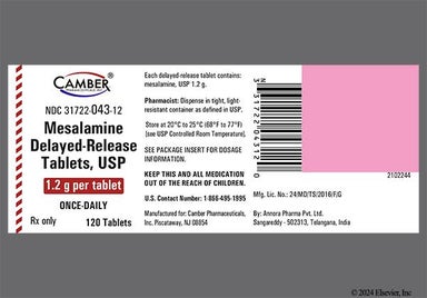 Red-Brown Oval M19 - Mesalamine 1.2g Delayed-Release Tablet