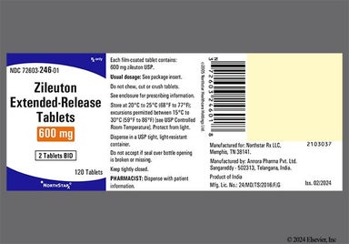 Red And White Oblong 66 And V - Zileuton 600mg Extended-Release Tablet