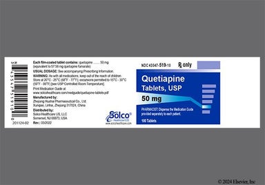 White Round 221 And Hh - Quetiapine Fumarate 50mg Tablet