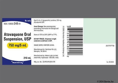 yellow - Atovaquone 750mg/5mL Suspension
