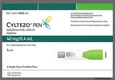 Yellow Not applicable - CYLTEZO 40mg/0.4mL Pre-Filled Pen Solution for Injection