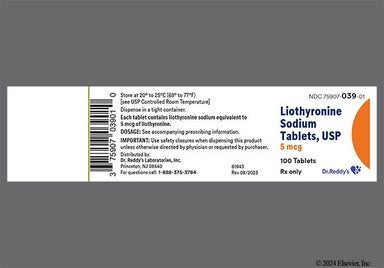 White Round 5 220 - Liothyronine Sodium 5mcg Tablet