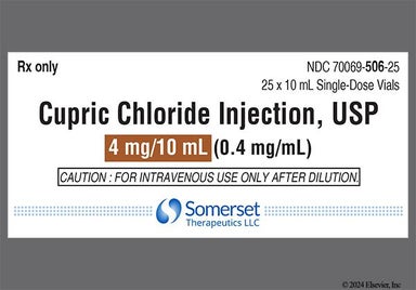 colorless - Copper (Cupric Chloride) 0.4mg/ml Solution for Injection