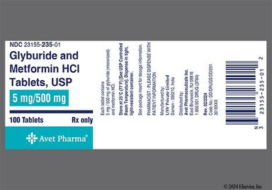 Yellow Oval I 24 - Glyburide/Metformin Hydrochloride 5mg-500mg Tablet