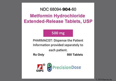 White Oval 584 - Metformin Hydrochloride 500mg Extended-Release Tablet