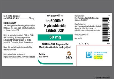 White Round S 14 - Trazodone Hydrochloride 50mg Tablet