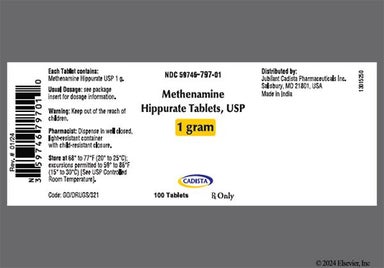 White Oblong L 59 - Methenamine Hippurate 1g Tablet