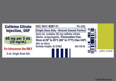 Colorless Not applicable - Caffeine Citrate 60mg/3mL Solution for Injection