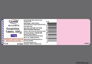 Blue Round H And E16 - Eszopiclone 3mg Tablet