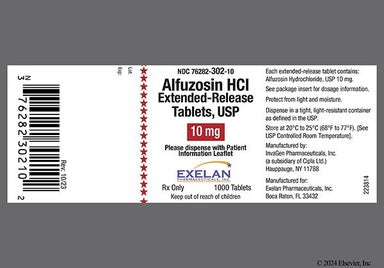 White Round Ig And 302 - Alfuzosin 10mg Extended-Release Tablet