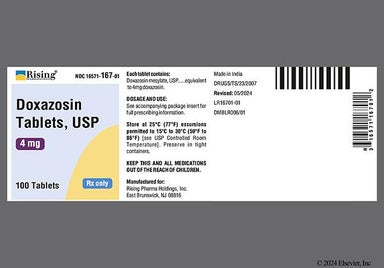 White Oblong D 4 - Doxazosin Mesylate 4mg Tablet