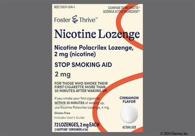 White Round L201 - Foster & Thrive Nicotine Polacrilex 2mg Lozenge (Cinnamon)