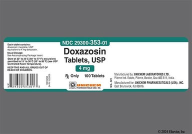 Gray Oblong 353 And U - Doxazosin Mesylate 4mg Tablet