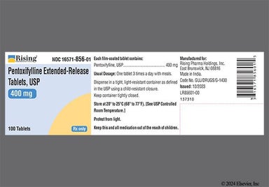 Purple Oval R856 - Pentoxifylline 400mg Extended-Release Tablet