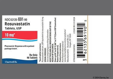 White Round Ce And 162 - Rosuvastatin Calcium 10mg Tablet