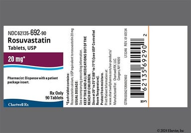 White Round Ce And 163 - Rosuvastatin Calcium 20mg Tablet