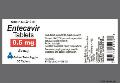 White Triangle Ysp And 222 - Entecavir 0.5mg Tablet