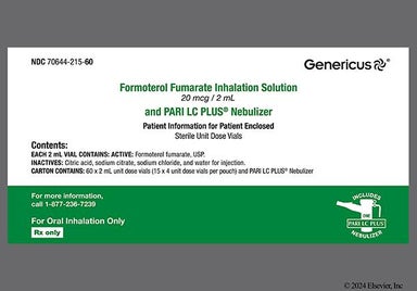 Colorless Not applicable - Formoterol Fumarate 20mcg/2mL Solution for Inhalation