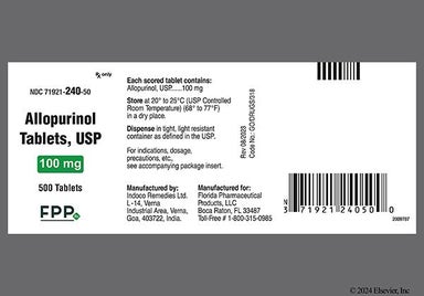 White Round I 135 - Allopurinol 100mg Tablet