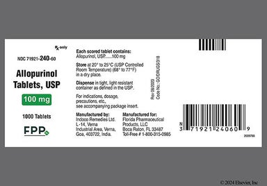 White Round I 135 - Allopurinol 100mg Tablet