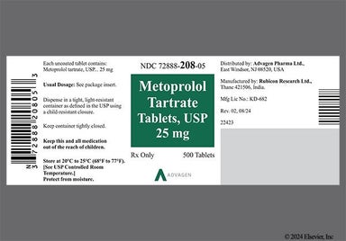 White Round R 25 - Metoprolol Tartrate 25mg Tablet