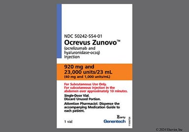 brown - Ocrevus Zunovo 920mg-23000units/23mL Solution for Injection