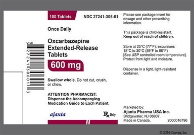 Red-Brown Oval 600 - Oxcarbazepine 600mg Extended-Release Tablet