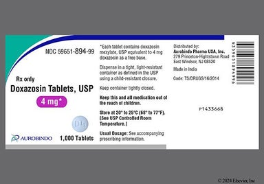Blue Round D4 - Doxazosin Mesylate 4mg Tablet
