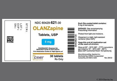 White Round OLA 5 - Olanzapine 5mg Tablet