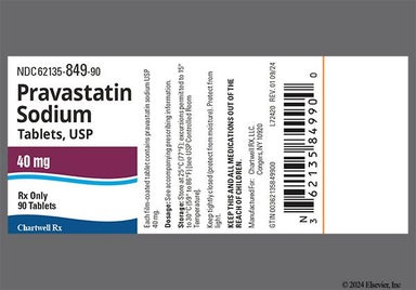 White Oblong Ce And 214 - Pravastatin Sodium 40mg Tablet