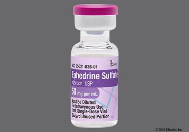 colorless - Ephedrine Sulfate 50mg/mL Solution for Injection