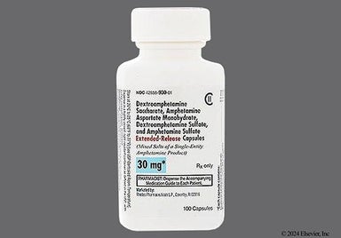 Orange And Beige Rp 730 - Amphetamine/Dextroamphetamine Salts 30mg Extended-Release Capsule