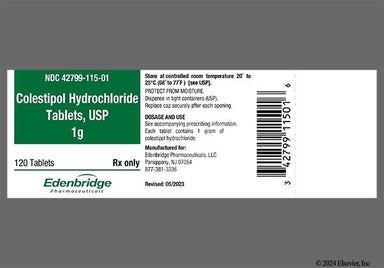 Yellow Oval 5 - Colestipol Hydrochloride 1g Tablet