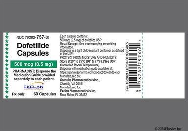 Peach, White Capsule G500 026 - Dofetilide 500mcg Capsule