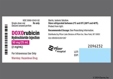 red - Doxorubicin Hydrochloride 50mg/25mL Solution for Injection