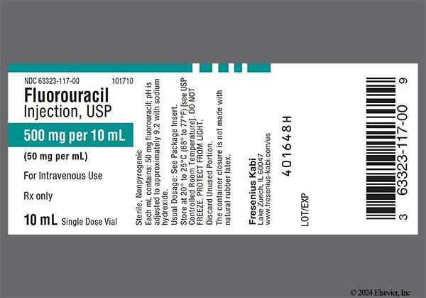 yellow - Fluorouracil 500mg/10mL Solution for Injection