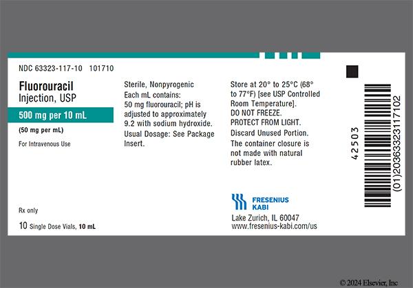 yellow - Fluorouracil 500mg/10mL Solution for Injection