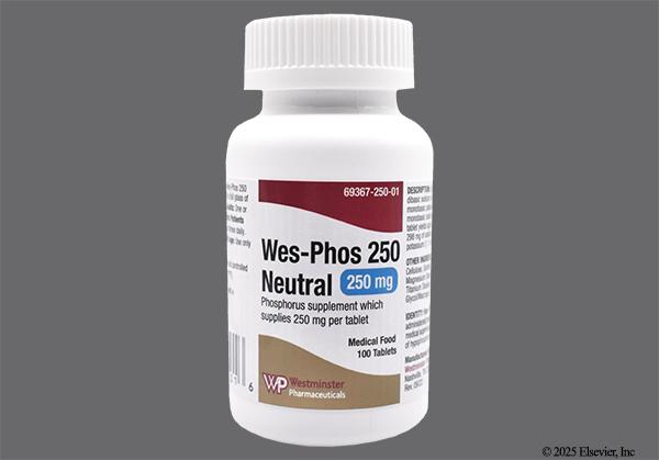 White Oblong 250 - Wes-Phos 250 Neutral Tablet